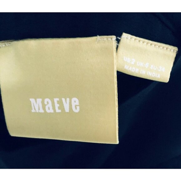 Anthropologie Maeve Womens Size 2 Mavra Black Cold Shoulder Ruffle Blouse Boho - Picture 4 of 5